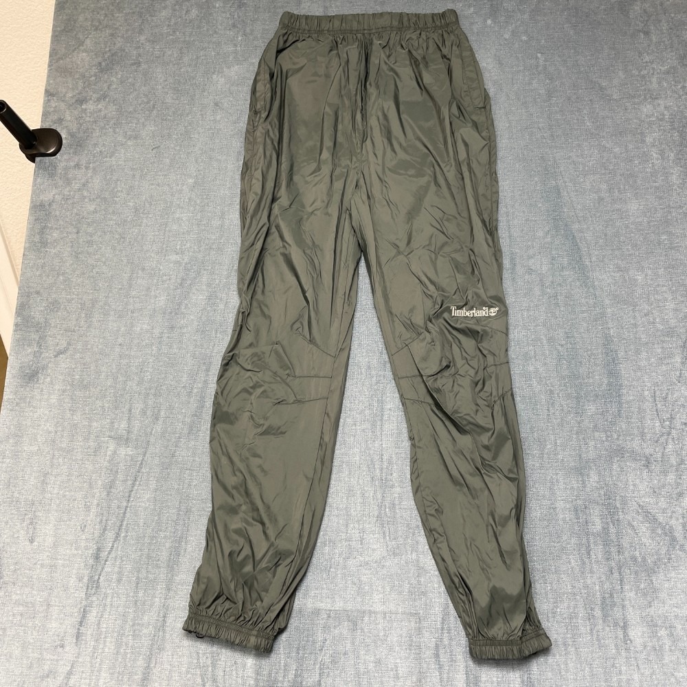 Timberland Active Comfort Track Pants Mens 27x30 Green Ankle Zip Tapered Leg